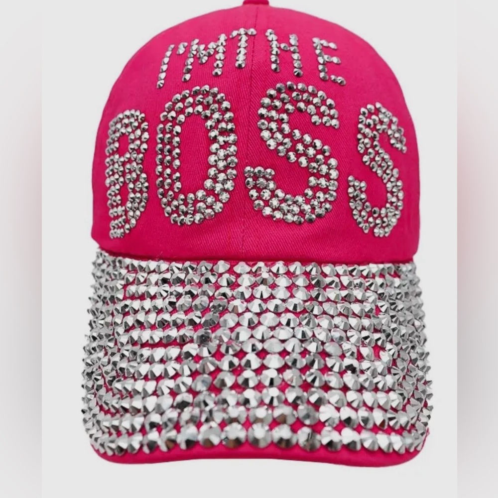 I'm the Boss' women's bling Cap, Fuschia